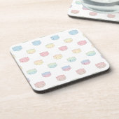 かわいいパステルキティ猫顔柄 コースター (左側)