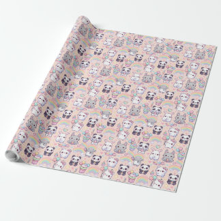 かわいいパステルキャッツ壁紙 ラッピングペーパー