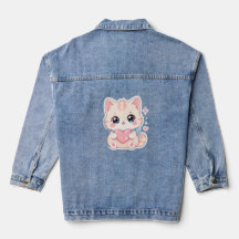 かわいいパステルキャットハートのかわいい女性用ジャケット