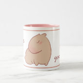 かわいいパステルキャピバラ ツートーンマグカップ (中央)
