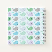 かわいいパステルクジラの模様 ノートブック (裏面)