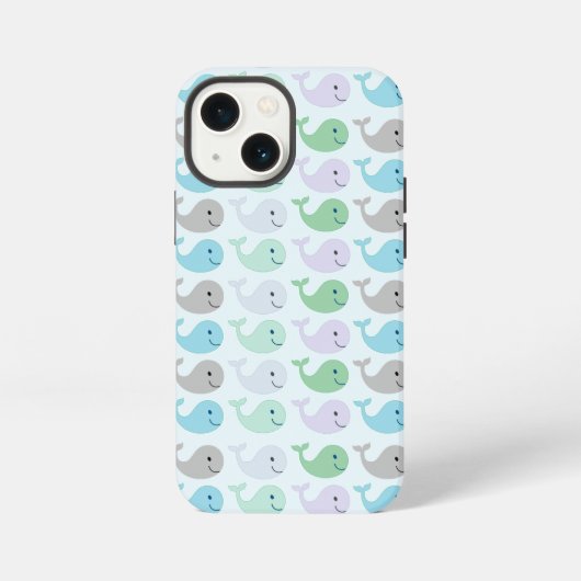 かわいいパステルクジラ柄 iPhoneケース (裏面)