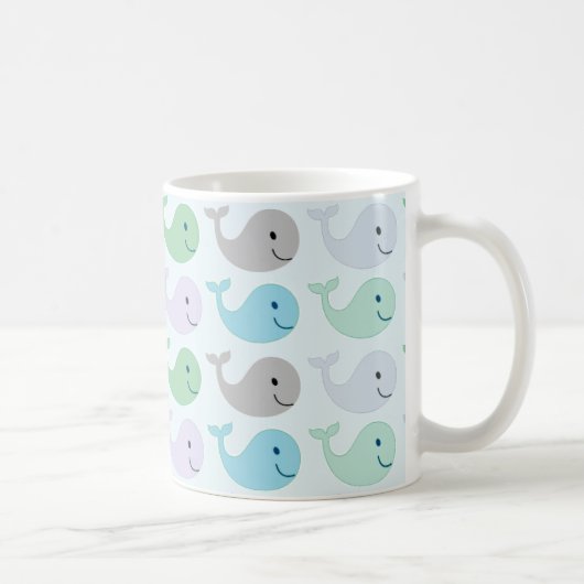 かわいいパステルクジラ模様 コーヒーマグカップ (右)