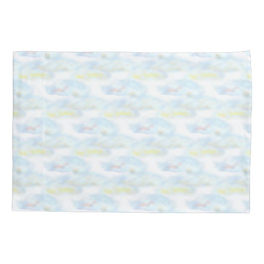 かわいいパステルクラウドオンホワイト 枕カバー (裏面)