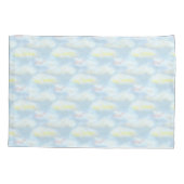 かわいいパステルクラウドオンライトブルー 枕カバー (裏面)