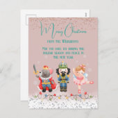 かわいいパステルクリスマスくるみ割り シーズンポストカード (正面/裏面)