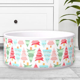 かわいいパステルクリスマスツリーパターンドッグペット ボウル