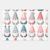 かわいいパステルクリスマス格言、ピンクブルーグレー ラッピングペーパーシート (正面3)