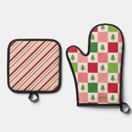 かわいいパステルクリスマス 鍋つかみ&鍋敷きセット