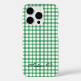 かわいいパステルグリーンギンガムチェック柄 iPhone 16 PROケース