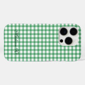 かわいいパステルグリーンギンガムチェック柄 Case-Mate iPhoneケース (裏面 (横))