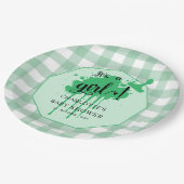 かわいいパステルグリーンジンガム赤ちゃんシャワー ペーパープレート (アングル)