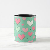 かわいいパステルグリーンハートマグカップ マグカップ (中央)