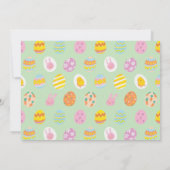 かわいいパステルグリーン卵子供の誕生日写真 サンキューカード (裏面)