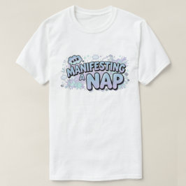 かわいいパステルコミックの「昼寝を現実に」デザイン Tシャツ