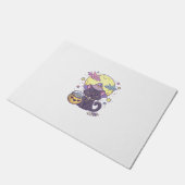 かわいいパステルゴシックかわいい不気味なハロウィーンブラックキャット ドアマット (アングル)