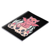 かわいいパステルゴシックかわいい不気味な鬼猫とスカル ノートブック (左側)