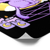 かわいいパステルゴシックかわいい不気味な黒猫 ポスター (角)