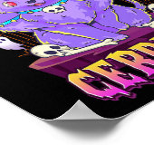 かわいいパステルゴシックかわいい不気味な3頭の犬おもしろいCe ポスター (角)