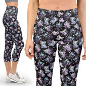 かわいいパステルゴシックキャット – こうもり原宿ヨガ カプリレギンス