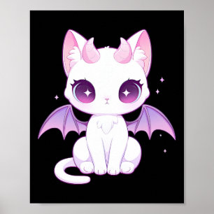 かわいいパステルゴシック不気味なかわいい魔化デーモンウィング ポスター