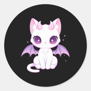 かわいいパステルゴシック不気味なかわいい魔化デーモンウィング ラウンドシール