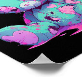 かわいいパステルゴシック不気味なかわいい魔性ゾンビベア ポスター (角)