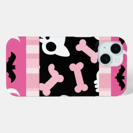 かわいいパステルゴスハロウィン猫とコウモリ Case-Mate iPhoneケース (裏面 (横))