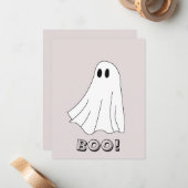 かわいいパステルゴーストパターン ノートカード (正面/裏面インサイチュ)