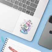 かわいいパステルサイエンス顕微鏡勉強ステッカー シール (ノートパソコンとiPhone)
