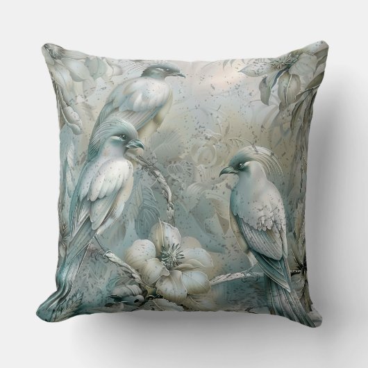 かわいいパステルサファリお洒落ワイルドアニマルバード クッション (正面)