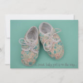 かわいいパステルシューズ赤ちゃん女の子シャワーの招待状 招待状 (正面)