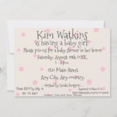 かわいいパステルシューズ赤ちゃん女の子シャワーの招待状 招待状 (裏面)