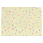 かわいいパステルシーシェルとイエローシフォンの真珠 ラージペーパーバッグ (裏面)