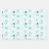 かわいいパステルジャングルアリゲータラッピング紙セット ラッピングペーパーシート (正面)