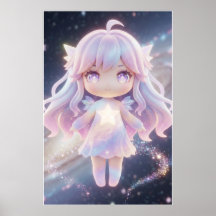 かわいいパステルスター妖精アートポスター