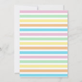 かわいいパステルストライプ誕生日とバルーン 招待状 (裏面)