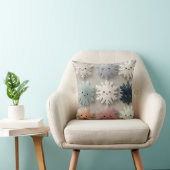 かわいいパステルスマイリングスノーフレークスロー枕 クッション (椅子)