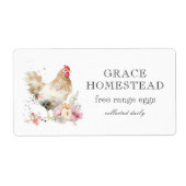 かわいいパステルチキンファーム卵カートン ラベル (正面)