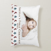 かわいいパステルツリーベビーの初めてのクリスマス写真 アクセントクッション (裏面(縦))
