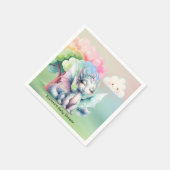 かわいいパステルドラゴンベビーシャワー スタンダードカクテルナプキン (角)