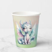 かわいいパステルドラゴンベビーシャワー 紙コップ (裏面)