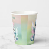 かわいいパステルドラゴンベビーシャワー 紙コップ (左)