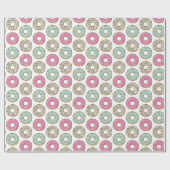 かわいいパステルドーナツパターンを凍らすこと ラッピングペーパー (フラット)