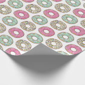 かわいいパステルドーナツパターンを凍らすこと ラッピングペーパー (角)