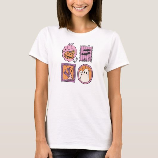 かわいいパステルハロウィンフレーム Tシャツ (正面)