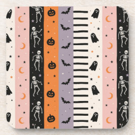 かわいいパステルハロウィン縦ストライプスローピロー コースター