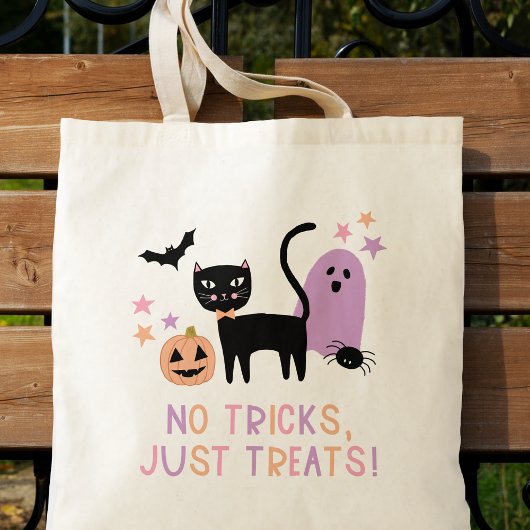 かわいいパステルハロウィーンNoトリックJust Treats トートバッグ