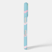 かわいいパステルハートパターンライトブルー Case-Mate iPhoneケース (裏面 / 右)