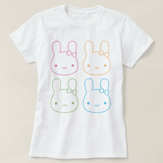 かわいいパステルバニーボウズ Tシャツ (デザイン正面)